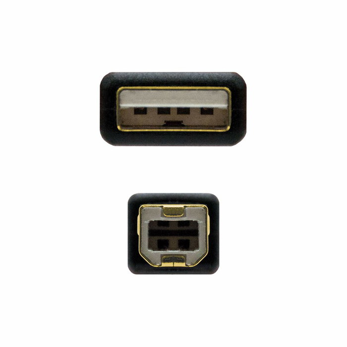 Nanocable Câble Imprimante USB 2.0 avec Ferrite, A vers B, 2m, Noir