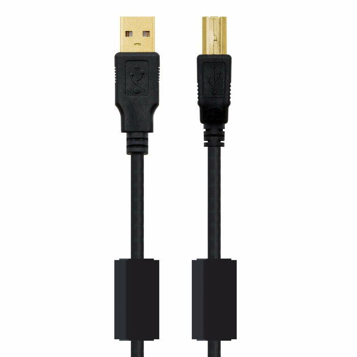 Nanocable Câble Imprimante USB 2.0 avec Ferrite, A vers B, 2m, Noir