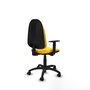 Chaise Algarra Contact permament de base Cuir écologique Jaune Structure polyamide noire Accoudoir 1D Sans appui-tête Roulettes en nylon 50 mm