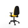 Chaise Algarra Contact permament de base Cuir écologique Jaune Structure polyamide noire Accoudoir 1D Sans appui-tête Roulettes en nylon 50 mm