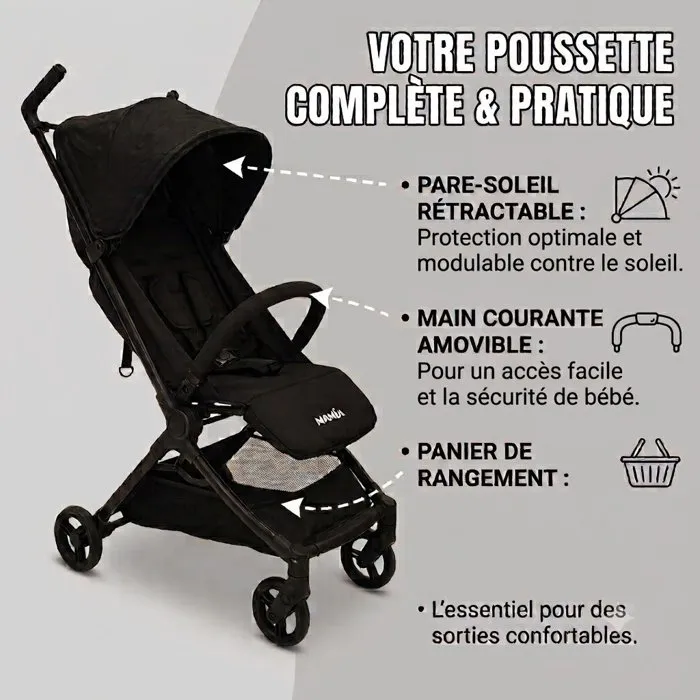 Nania Babyjet Poussette ultra-compacte Noir Nania Babyjet Poussette ultra-compacte Noir