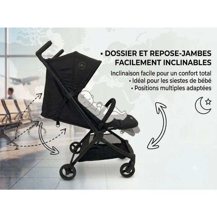Nania Babyjet Poussette ultra-compacte Noir Nania Babyjet Poussette ultra-compacte Noir