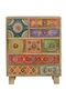 GINER Y COLOMER Table téléphonique 9 tiroirs en bois de mango peint à la main multicolore - 63 cm H x 52 cm L x 30 cm P