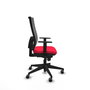 PIQUERAS Y CRESPO Chaise de bureau Horna Rouge et Grise avec mécanisme Sincro et accoudoirs 1D
