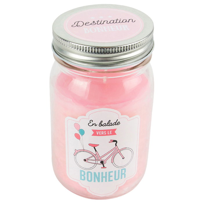 Home Deco Factory Lot de 4 bougies parfumées en bocal avec message