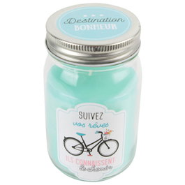 Home Deco Factory Lot de 4 bougies parfumées en bocal avec message