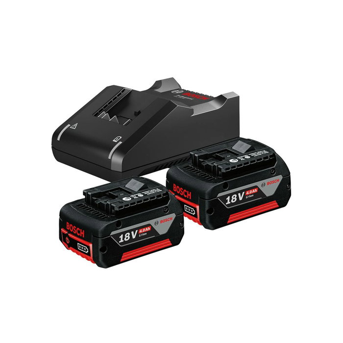 Bosch Professional Set 2 batteries GBA 18V 4,0Ah + Chargeur GAL 18V-40