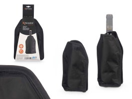 Kinvara Enfriador de bouteille noir 22x3,5x15 cm en plastique PVC et gel (Set de 12)