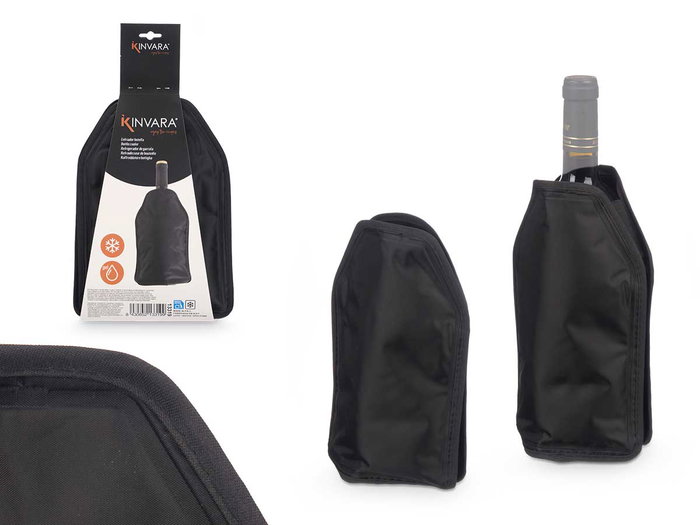 Kinvara Enfriador de bouteille noir 22x3,5x15 cm en plastique PVC et gel (Set de 12) Kinvara Enfriador de bouteille noir 22x3,5x15 cm en plastique PVC et gel (Set de 12)