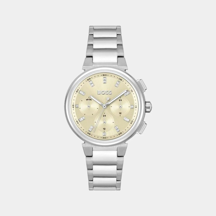 Boss 1502676 - Montre femme en acier inoxydable argenté et cadran doré
