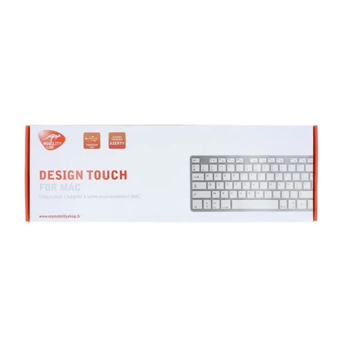 Mobility Lab Clavier Design Touch AZERTY pour Mac ML300368 - Ultra-plat, Pavé Numérique, USB - Compatible OS X