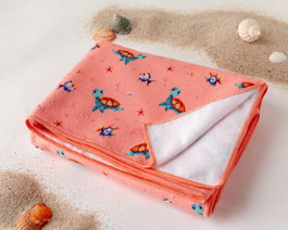 KioKids Serviette de Plage en Microfibre Tortues Coral