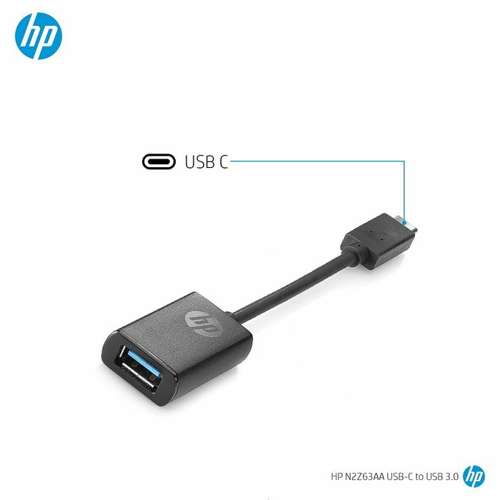 HP Adaptateur USB-C vers USB 3.0 Noir