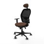 Chaise de Bureau avec Appui-tête Jorquera Piqueras y Crespo 1D036G1 Noir Brun foncé
