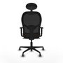 Chaise de Bureau avec Appui-tête Jorquera Piqueras y Crespo 1D036G1 Noir Brun foncé