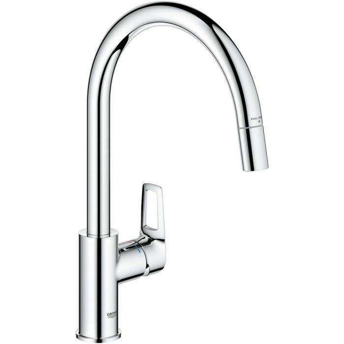 GROHE StartLoop Mitigeur de cuisine Chromé Bec haut en C avec mousseur extractible