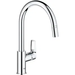Grohe - Mitigeur de cuisine StartLoop - Bec haute arche chromé StarLight - Mousseur extractible - Référence 30556000
