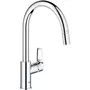 Grohe - Mitigeur de cuisine StartLoop - Bec haute arche chromé StarLight - Mousseur extractible - Référence 30556000