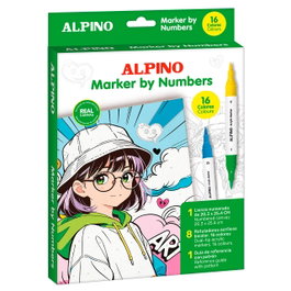 ALPINO Kit de peinture par numéros PN000200 avec 16 couleurs