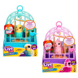 Moose Little Live Pets Mi Pájaro Real y Jaula 26683 – Oiseau interactif parlant, peluche réaliste avec cage, plus de 20 réactions et répétitions (Langue espagnole)