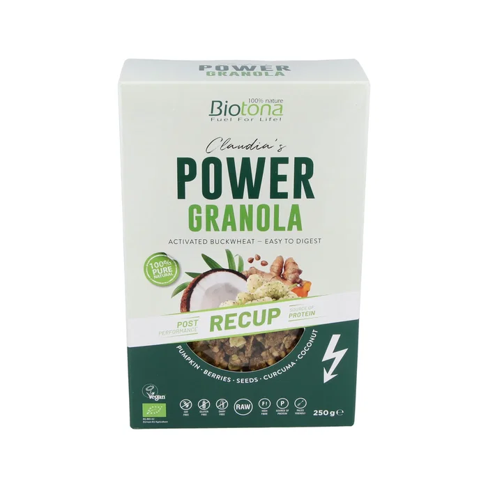 Biotona Power Granola Recup Muesli 250g Bio Vegan - Récupération Sportive Biotona Power Granola Recup Muesli 250g Bio Vegan - Récupération Sportive