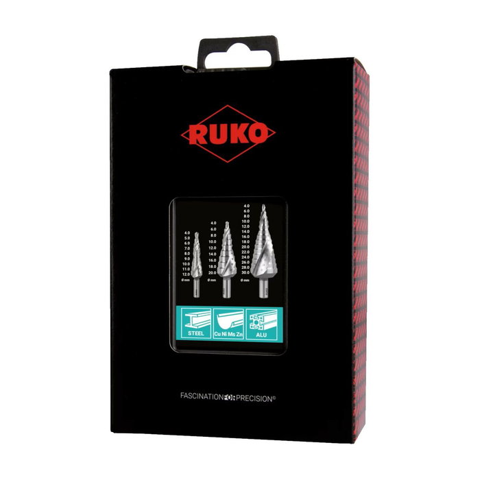 Ensemble de forets RUKO 101026RO Acier rapide (AR) Coffret 3 Pièces