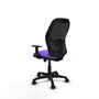 Chaise Alocén Synchrone/Traslack tissu Violet Maille Noir Structure polyamide noire Accoudoir 1D Sans appui-tête Roulettes en nylon 50 mm