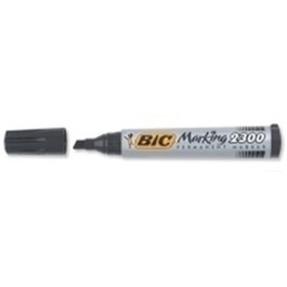 Bic Marcador permanente 2300 noir, pointe biselée, 12 unités