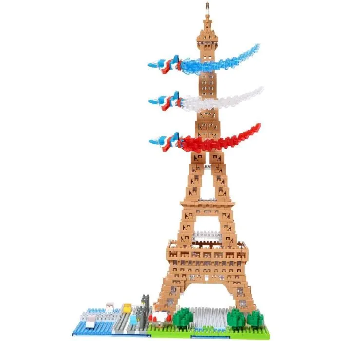 Bandai Nanoblock Mini-figurine en briques Tour Eiffel Deluxe - 2500 pieces - Kit de construction