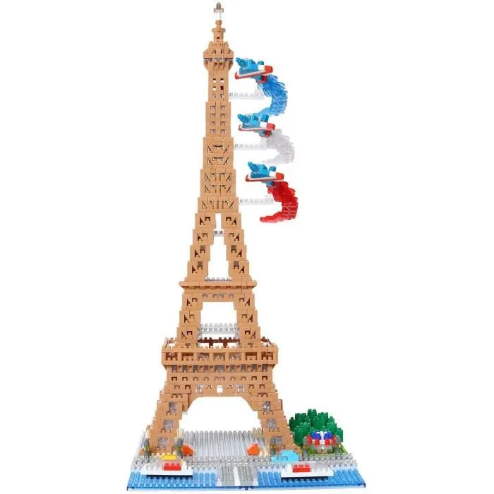 Bandai Nanoblock Mini-figurine en briques Tour Eiffel Deluxe - 2500 pieces - Kit de construction