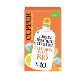 Cupper Infusion froide Bio Citron, Gingembre et Curcuma 10 sachets