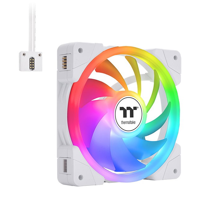 Thermaltake SWAFAN EX14 ARGB Pack 3 Ventilateurs 140 mm Blanc, ARGB, 81,6 CFM, 2000 RPM, Refroidissement PC Thermaltake SWAFAN EX14 ARGB Pack 3 Ventilateurs 140 mm Blanc, ARGB, 81,6 CFM, 2000 RPM, Refroidissement PC