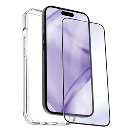 Myway Carcasse pour Apple iPhone 15 Pro + Verre Trempé, Coque TPU Transparente, Protection 9H