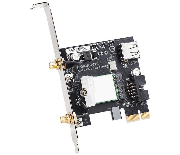 Gigabyte GC-WB1733D-I - Carte Wi-Fi PCIe Intel AC 9260, 1733 Mbps, Bluetooth 5, Dual Band 2x2 Gigabyte GC-WB1733D-I - Carte Wi-Fi PCIe Intel AC 9260, 1733 Mbps, Bluetooth 5, Dual Band 2x2