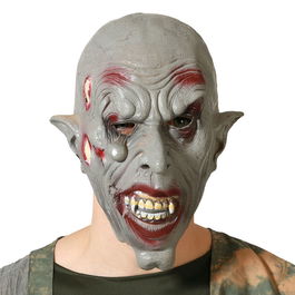 Masque Zombie Terrifiant Gris PVC pour Adulte - Déguisement Halloween Épouvante et Fête d'Horreur