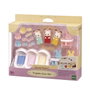 Sylvanian Families Les triplés Lapin Chocolat et accessoires de puériculture