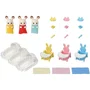 Sylvanian Families Les Triplés Lapin Chocolat et Accessoires Puériculture - Jouet d'éveil avec berceau, chaises hautes et sets repas pour enfants dès 3 ans