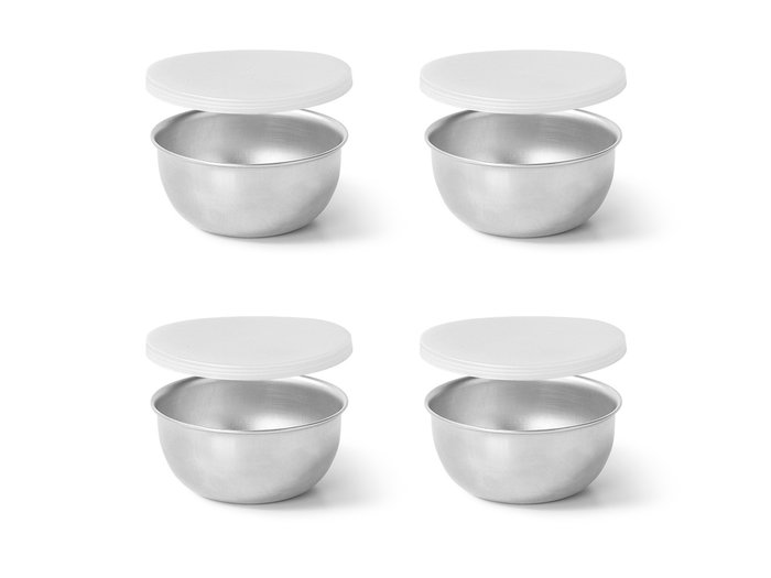 KINVARA Set de 4 bols avec couvercle 130ml, Plata