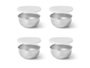 KINVARA Set de 4 bols avec couvercle 130ml, Plata