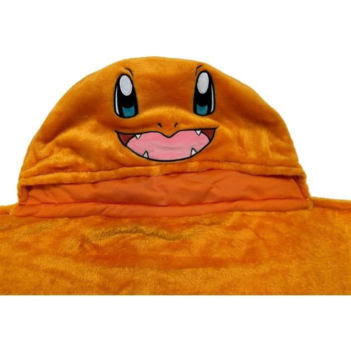Pokemon Plaid à capuche 3D Salamèche orange 120x150 cm