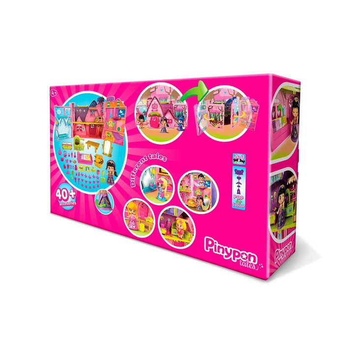Famosa Pinypon - Maison des Contes PNY89000 - Maletín avec Princesse Jasmine, Chambre Rotative, Accessoires - Jeu de Rôle - Enfant +4 Ans