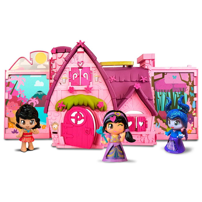 Famosa Pinypon - Maison des Contes PNY89000 - Maletín avec Princesse Jasmine, Chambre Rotative, Accessoires - Jeu de Rôle - Enfant +4 Ans