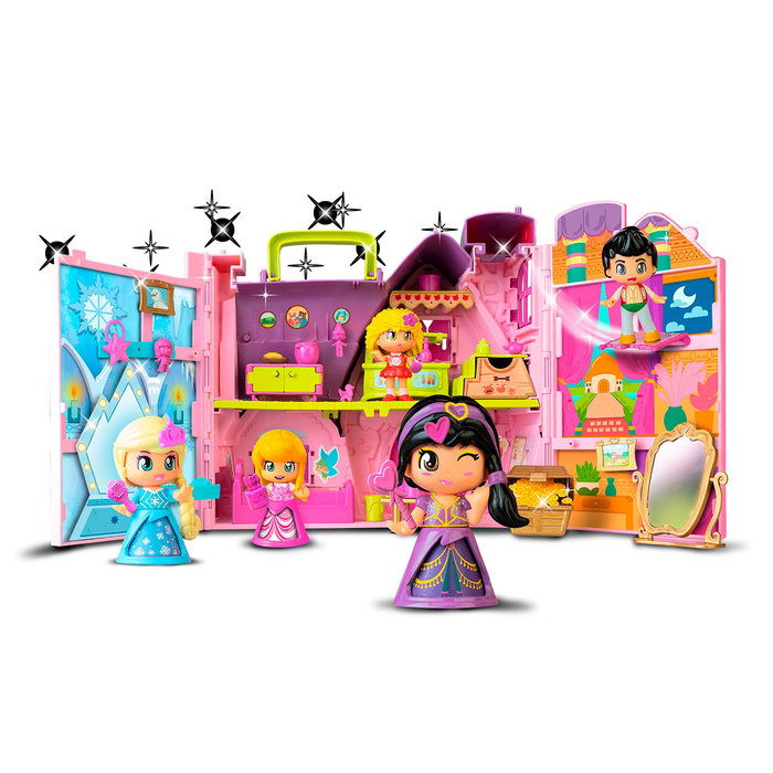 Famosa Pinypon - Maison des Contes PNY89000 - Maletín avec Princesse Jasmine, Chambre Rotative, Accessoires - Jeu de Rôle - Enfant +4 Ans