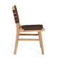 GINER Y COLOMER - 2 Chaises en Bois de Caoutchouc Naturel et Marron avec Assise en P.U. Tressé - Design Contemporain - H86 x L50 x P57cm - 12 kg
