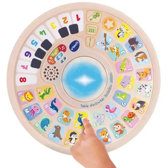 Vtech Baby - Table d'activités évolutive Nature - Jouet en bois FSC® parlant et musical - 3 en 1 de 9 mois à 4 ans