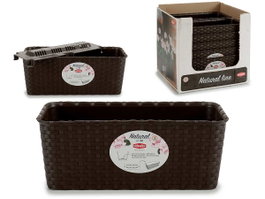 Stefanplast Jardinera Naturelle avec Réservoir d'Eau 30 cm Marron (Set de 12)