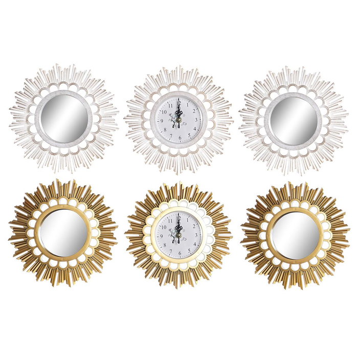 Horloge Murale DKD Home Decor Miroir PP (25 x 2,5 x 25 cm) (2 Unités) Horloge Murale DKD Home Decor Miroir PP (25 x 2,5 x 25 cm) (2 Unités)