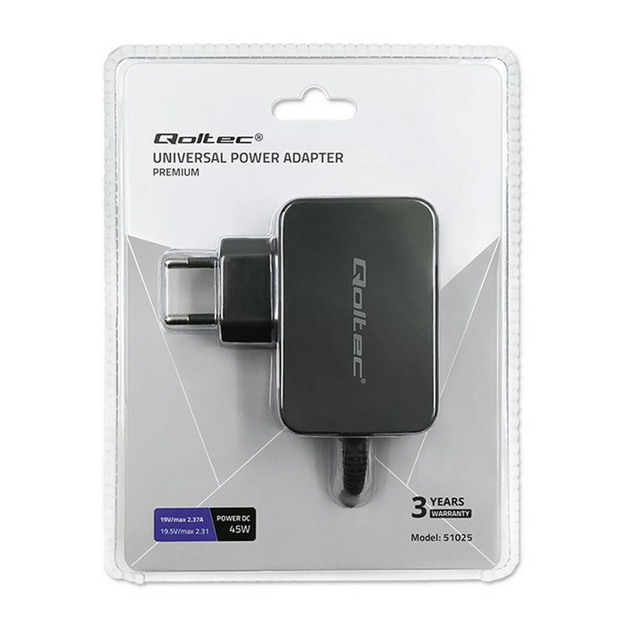 Chargeur d'ordinateur portable Qoltec 51025 45 W Chargeur d'ordinateur portable Qoltec 51025 45 W