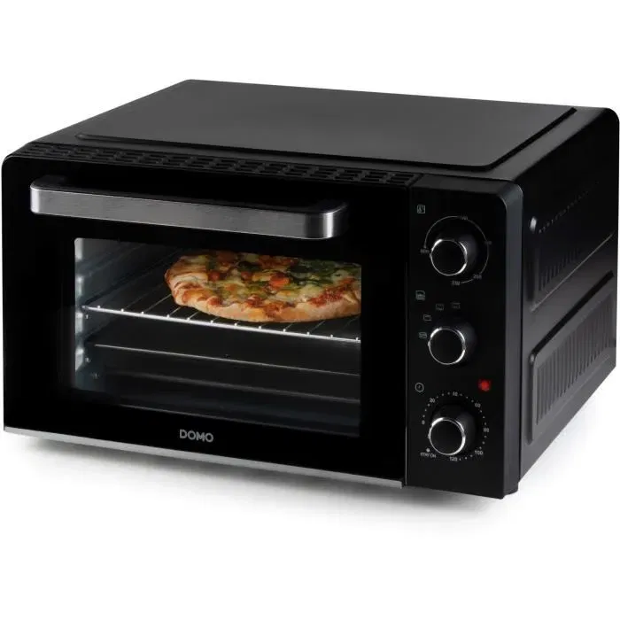DOMO DO1107GO Mini four électrique 28 L 1500 W Noir - Cuisson, grill, rôtir, température réglable 230°C