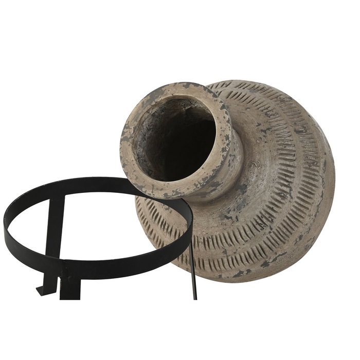 Vase Home ESPRIT Noir Beige Métal Magnésium 28 x 28 x 47 cm Vase Home ESPRIT Noir Beige Métal Magnésium 28 x 28 x 47 cm